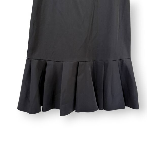 J. Crew Womens 10 Black Fit & Flare Mini Dress Sleeveless Square Neck Ruffle Hem - Picture 3 of 15
